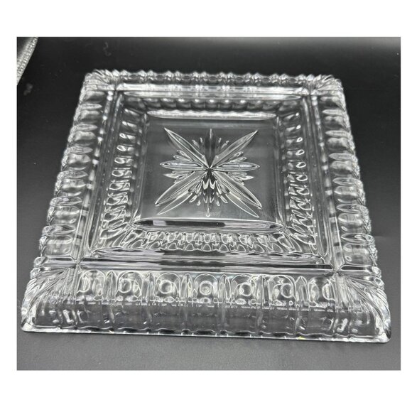 Vintage Waterford Crystal O'Connell Star Cut Square Vide Poche Tray Platter 10" - Picture 7 of 9